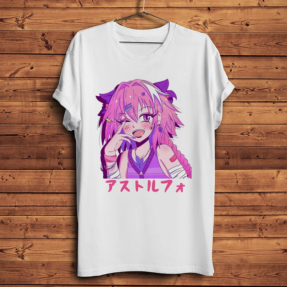 Kawaii Fate Astolfo Rider of Black Funny Anime Tshirt Men Summer White Casual Short T Shirt Unisex streetwear Otaku Tee