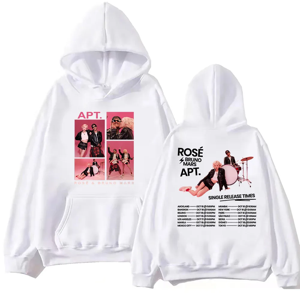 بلوفر ROSÉ & Bruno Mars APT بغطاء للرأس للجنسين Harajuku بلوفر بأكمام طويلة هدية لمحبي الرسوم المتحركة