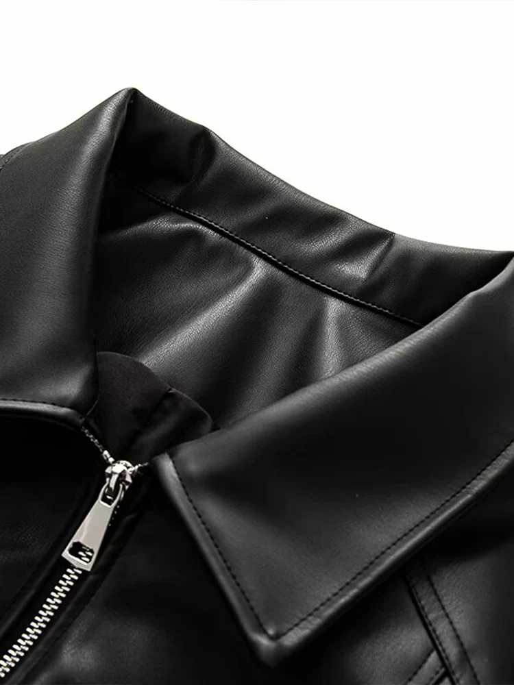 Giacca in pelle con fiocco da donna nuova autunno stile europeo e americano giacca di nicchia di fascia alta moda tendenza autunno e inverno