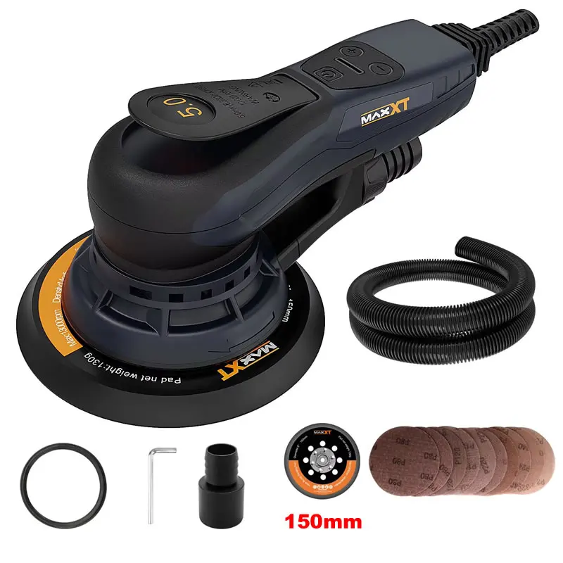 MAXXT 220V 5.0mm Houtbewerking Hoekslijpmachine Track Motor Elektrische Multifunctionele Auto Polijstmachine Vacuümkop Stopverf