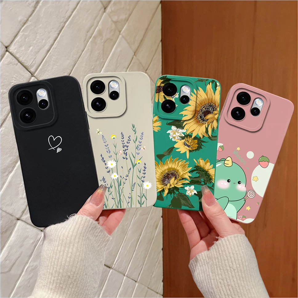 Case For Oppo Reno15 Pro Max 5G Pretty Flower Silicone Soft Cases Shockproof Phone Cover For Oppo Reno15Pro Max Slim Funda