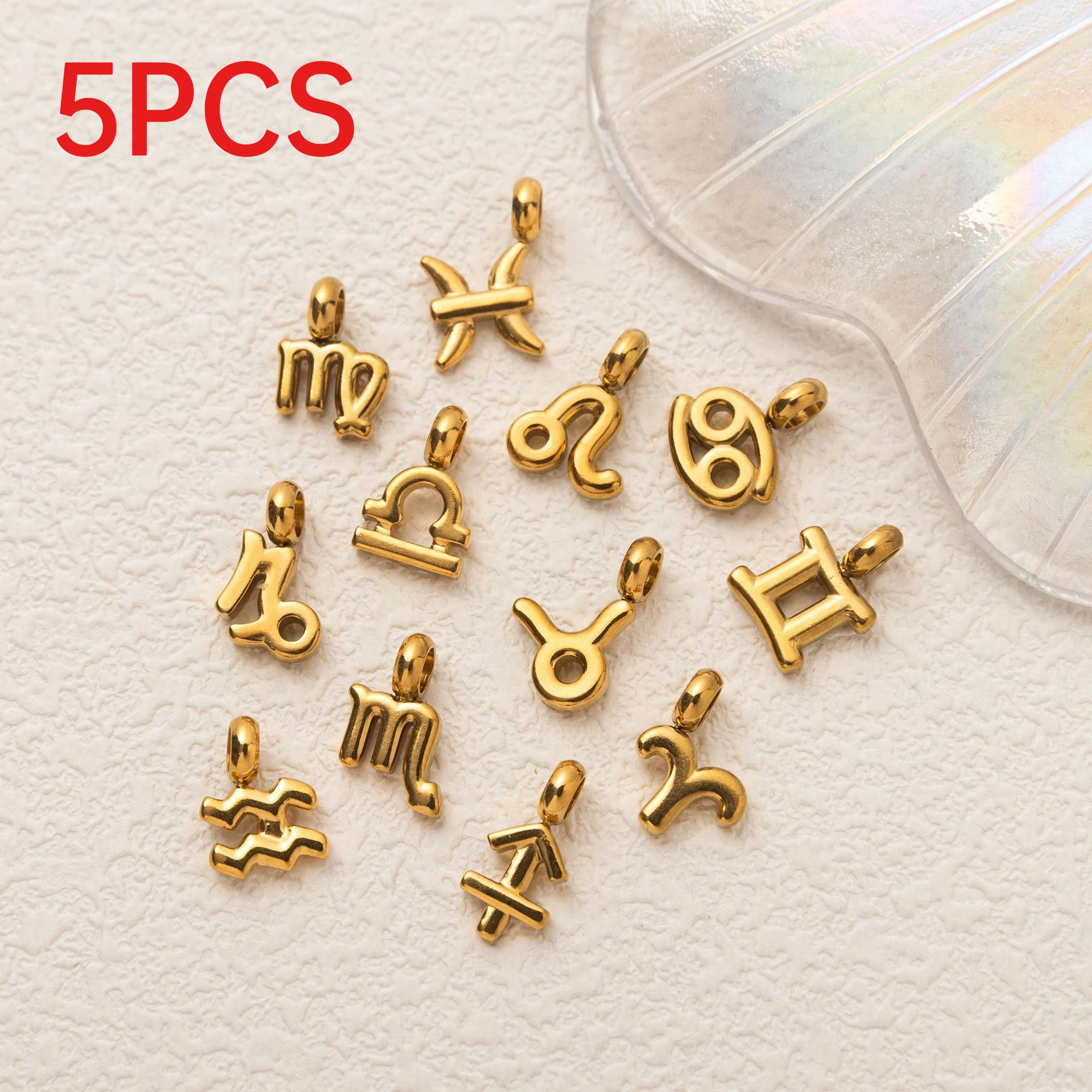 

5Pcs Stainless Steel 12 Zodiac Sign Pendants Irregular Constellation Charms For DIY Handmade Jewelry Accessories