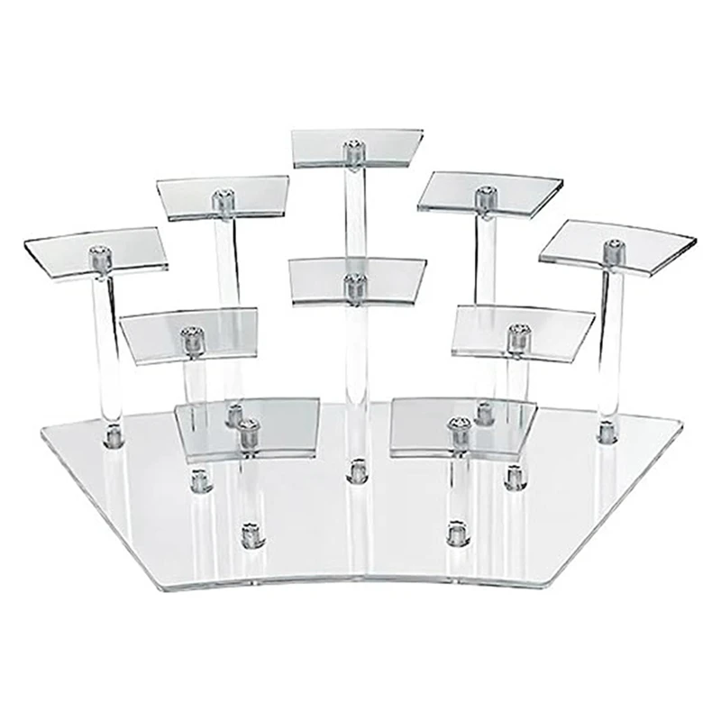 

10 Seats Desktop Tiered Riser Display Stand Fit For Dessert Stand,Makeup Organizer