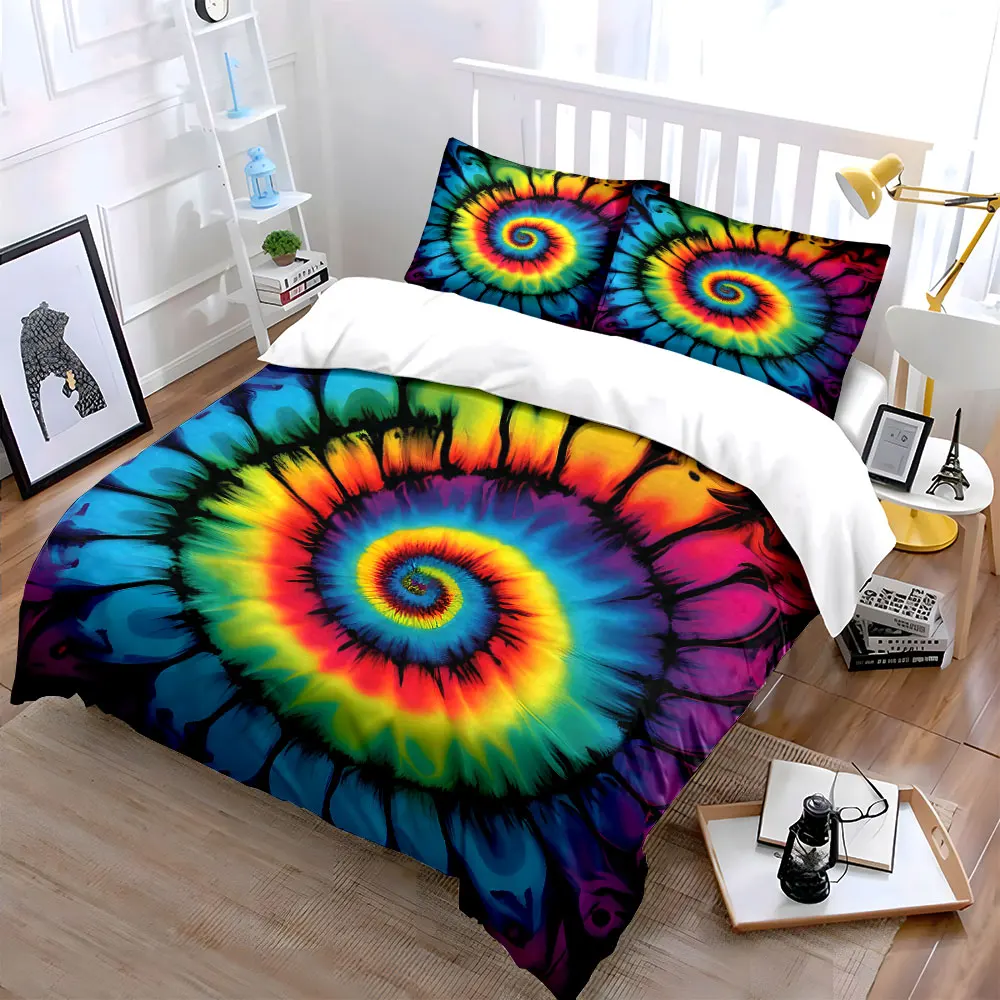 

Colorful Spiral Pattern Bedding Set for Kids Luxury Gift 3pcs Digital Print Comforter Set Soft Comfortable Breathable