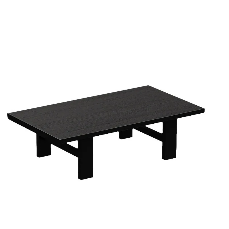 

Wabi-sabi furniture medium ancient style solid wood table rectangular black coffee table living room B & B retro small apartment