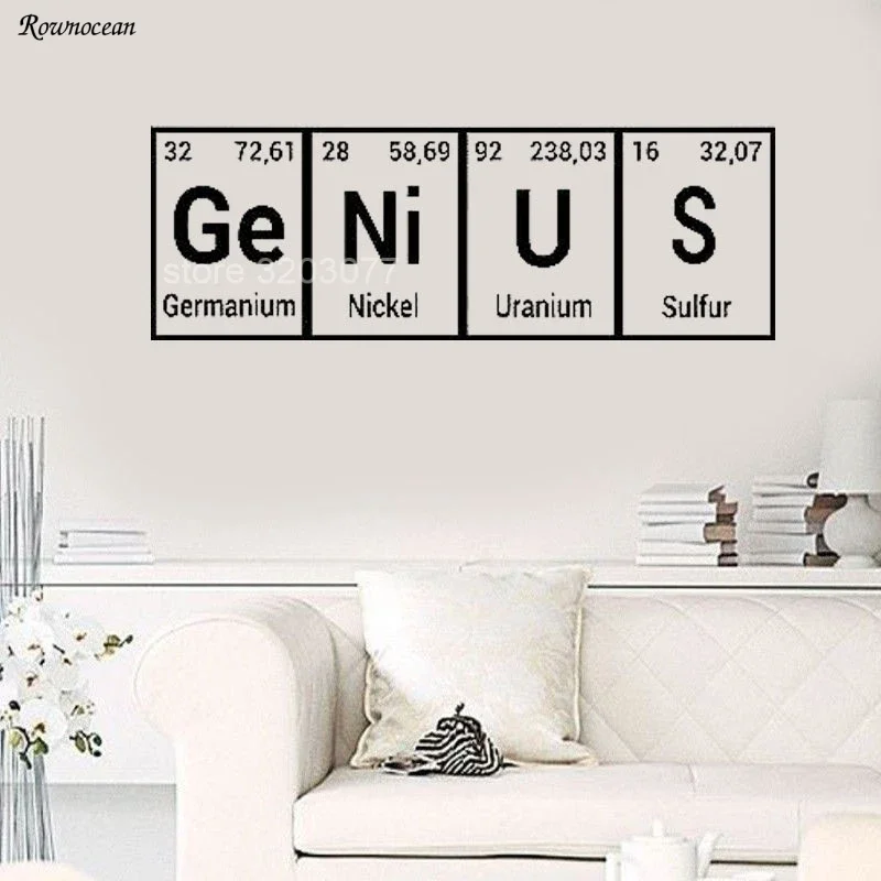 Periodic Table Element Chemistry Class Art Wall Sticker Classroom Decor Vinyl Decal Teens Bedroom Self adhesive Mural SK25