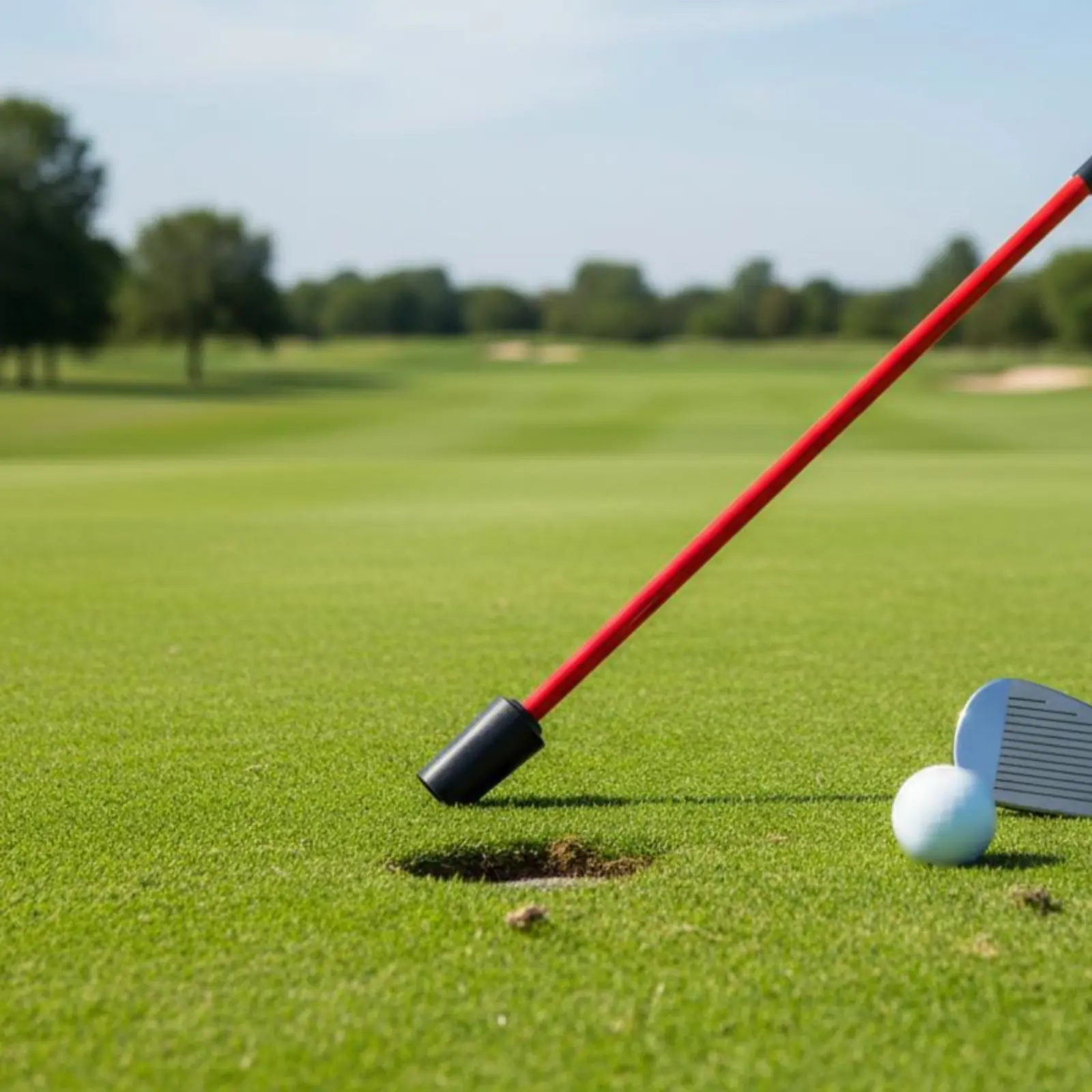 

Sport Chipping Practice Aid Immediate Feedback Sport Swing Training Aid Swing Alignment Stick Easy To Install for Driving Range