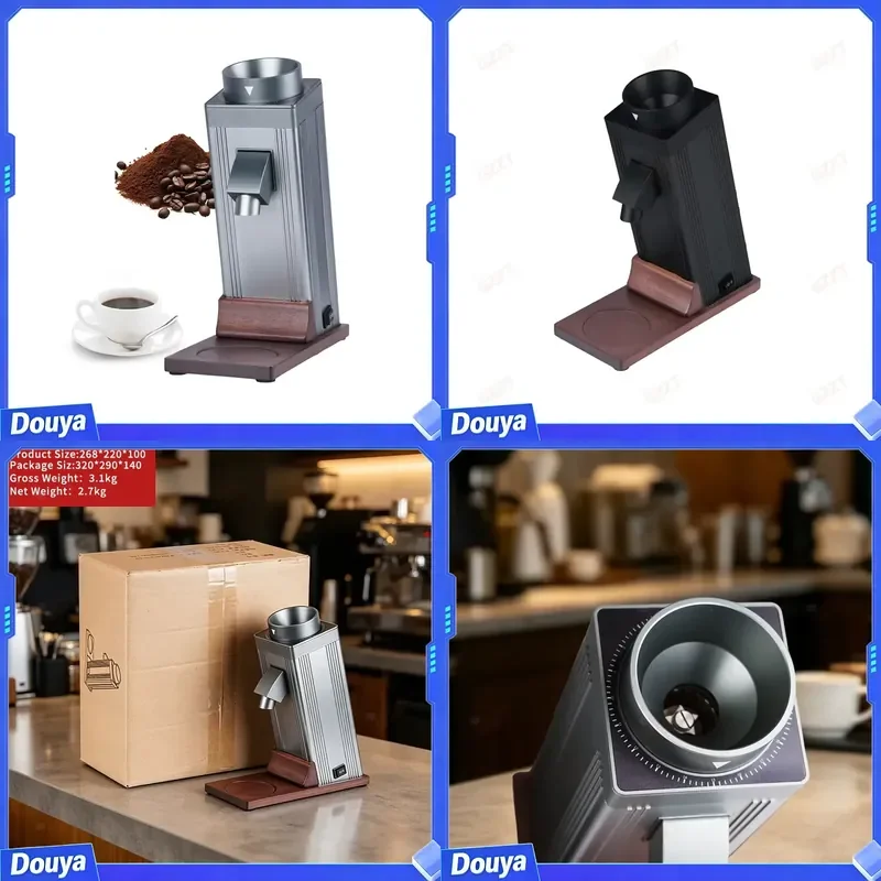 Electric Coffee Bean Grinder Dosing Cup 38mm Conical Burr Office Espresso Grinder 20-level Thickness Adjustment