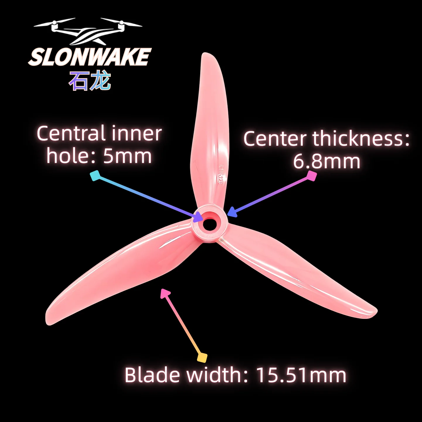 SLONWAKE 5129 3-Blade Propeller 5inch FPV Freestyle 130mm Diameter 5mm Shaft Hole for 2306 2207 Motor Multi-Color