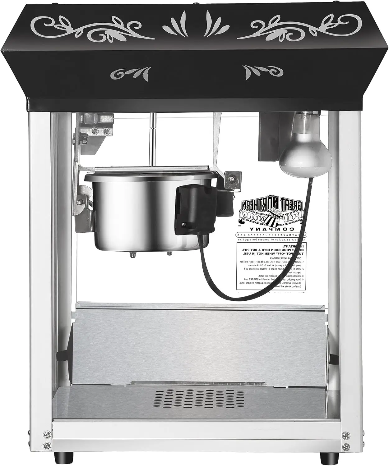 Northern Popcorn Black 6 oz. Ounce Foundation Old-Fashioned Movie Theater Style Popcorn Popper