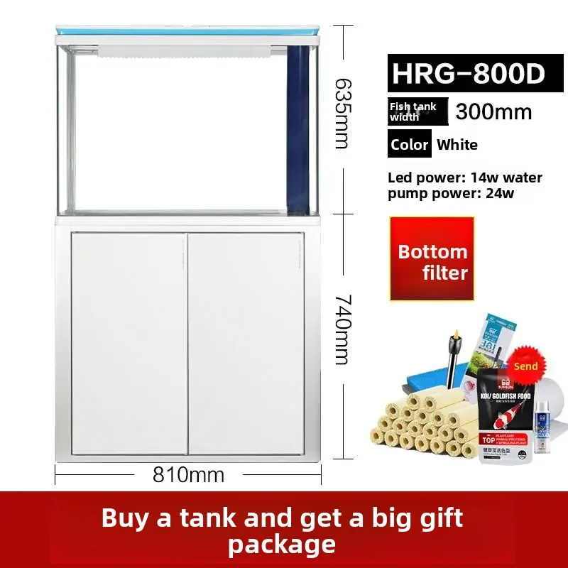 

YG-12 hall large fish tank, bottom filter ecology, under glass filter water-free aquarium