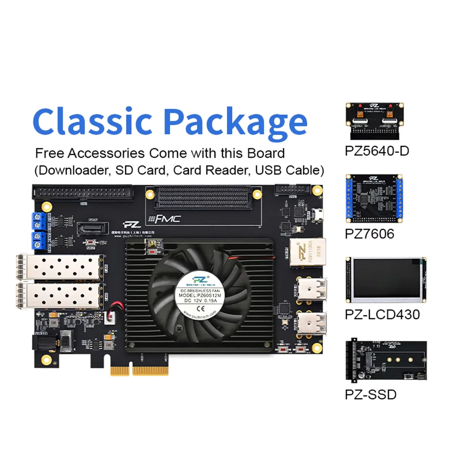 PZ7035 PZ7045 PZ7100-FH FPGA Development Board Xilinx ZYNQ7000 XC7Z035 XC7Z045 XC7Z100 Evaluation Kit FMC PCIE USB