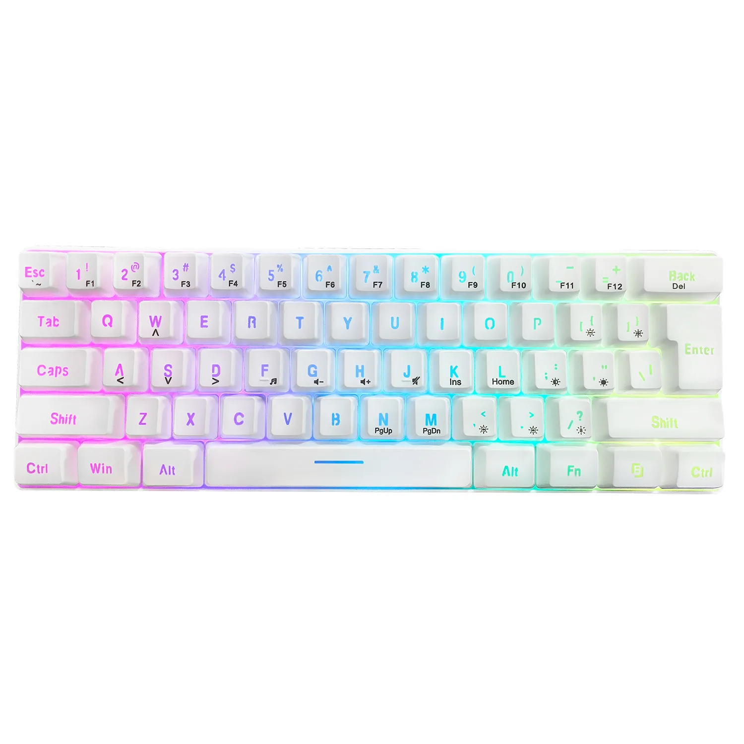 Computer Keyboard RGB Light 61 Key Portable Gaming Keyboard Business Office E-sports Mechanical Feel Keypad