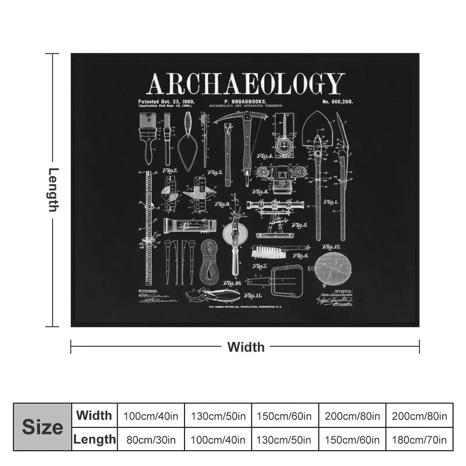 Archaeologist Archaeology Student Field Kit Vintage Patent Throw Blanket Cute Plaid Plaid on the sofa Extra Large Throw Blankets