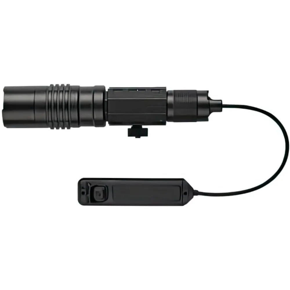 

1000 lumens rechargeable multi fuel weapon light, integrated with red aiming beam, remote switch, tail switch, and clip