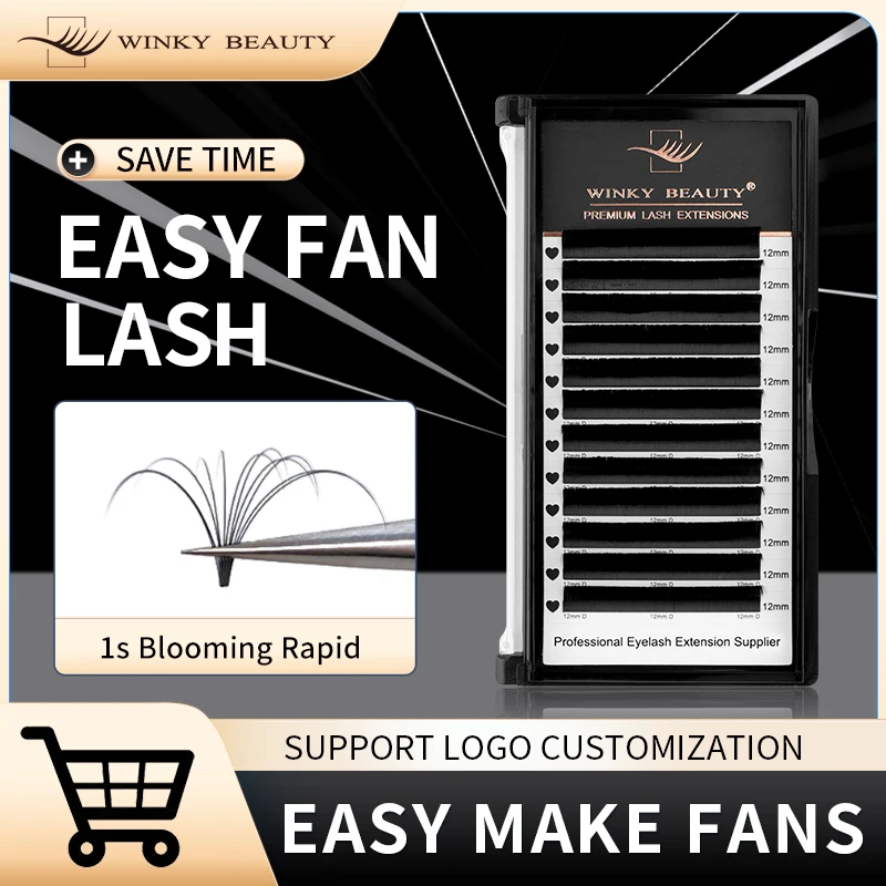 

winky beauty Easy Fans Volume Lashes Extensions Auto Fans Eyelashes False Flowering Auto Fan Eyelashes Blooming Volume Cilios