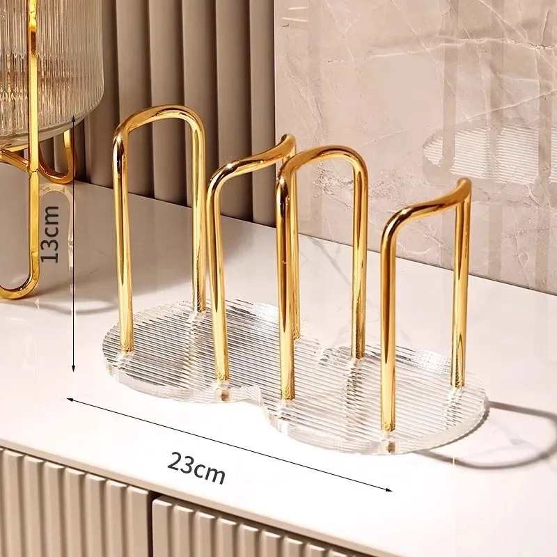 Luxury Disposable Cup Storage Holder Water Tea Cups Dispenser Rack Shelf with Longer Stick Mug Display Stand Home Organizer image 5