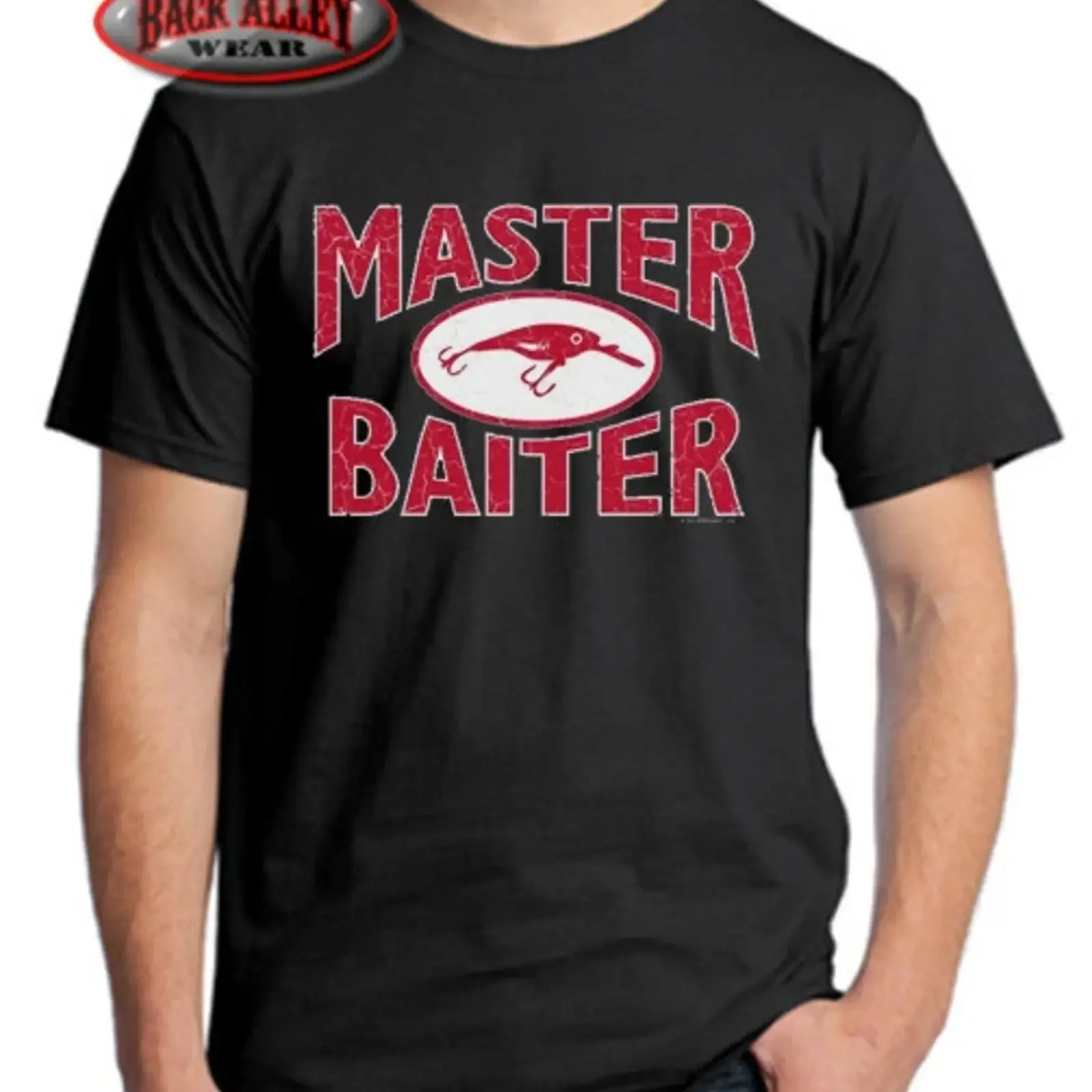 MASTER BAITER T SHIRT Funny Fishing Fisherman Fish Hook Bait Lure vintage Washed Slightly Top For Everyday Wear homme Versatile