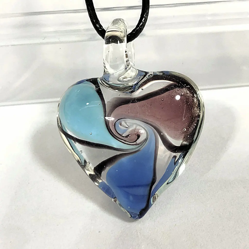 1PCS Retro Muran Lampwork Spiral Creative Painted Creative Painting Art Vortex Love Pendant Necklace For Woman Jewelry Crystal