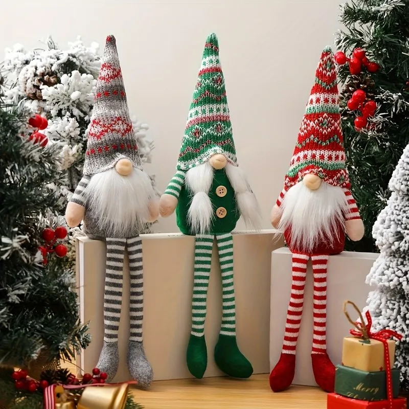 

New Christmas Faceless Doll Decorative Glitter Hat Luminous Ornament Christmas Sitting Ornament