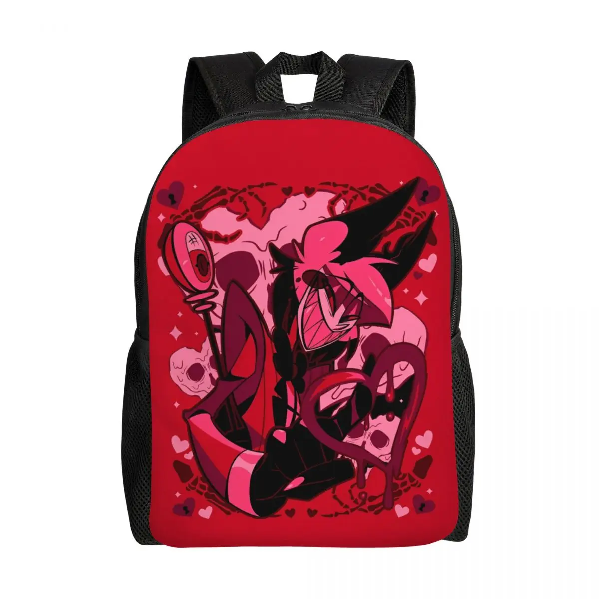 

Hazbins Anime Hotels Cartoon Manga Backpack Unisex Soft Backpacks Polyester Funny High School Bags Daily Design Rucksack
