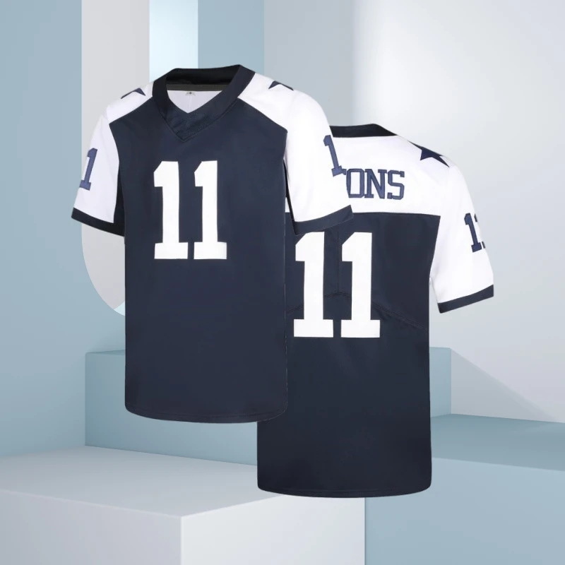 

Трикотажные изделия для американского футбола, вышитая униформа, дышащая футболка, трикотажные изделия для регби Dallas Cowboys # 11. Для взрослых футбольная одежда