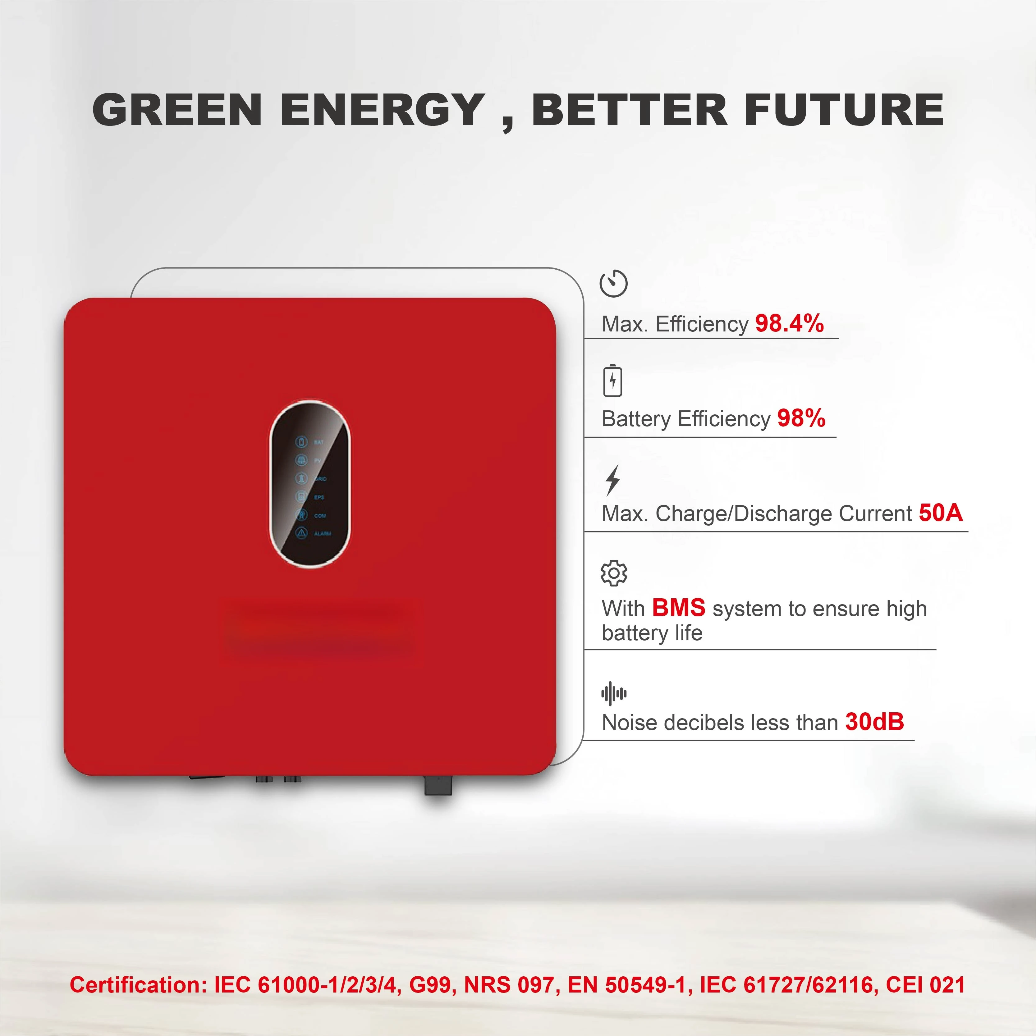 ONESTO Three Phase Hybrid Solar Inverter 5kw 6kw 8kw 10kw PV Inverter 1000V on Off Grid Inverter