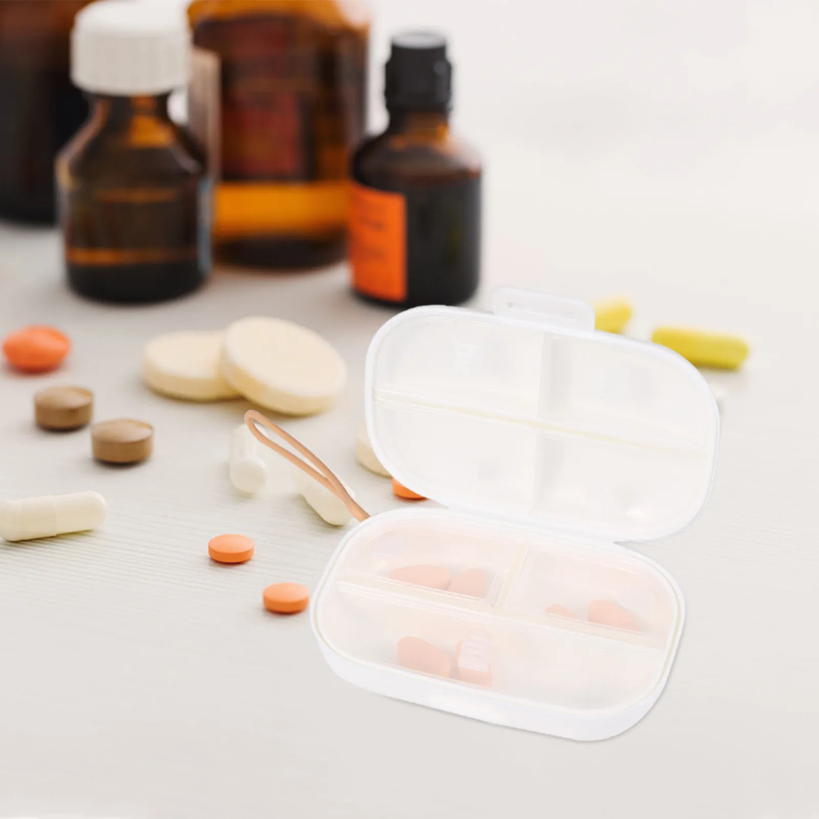 Portable Pill Organizer Compact Lightweight Medicine Box with Divided Sections Independent Packaging Moisture Dust Proof Travel