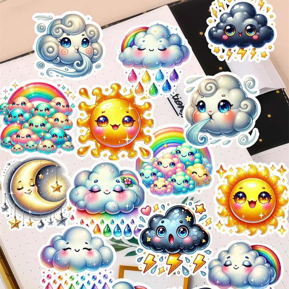 18pcs Sweet Cute weather clouds Kawaii Self-made Fashion Girl Scrapbooking Stickers /Decorative Sticker /DIY Craft Photo Albums