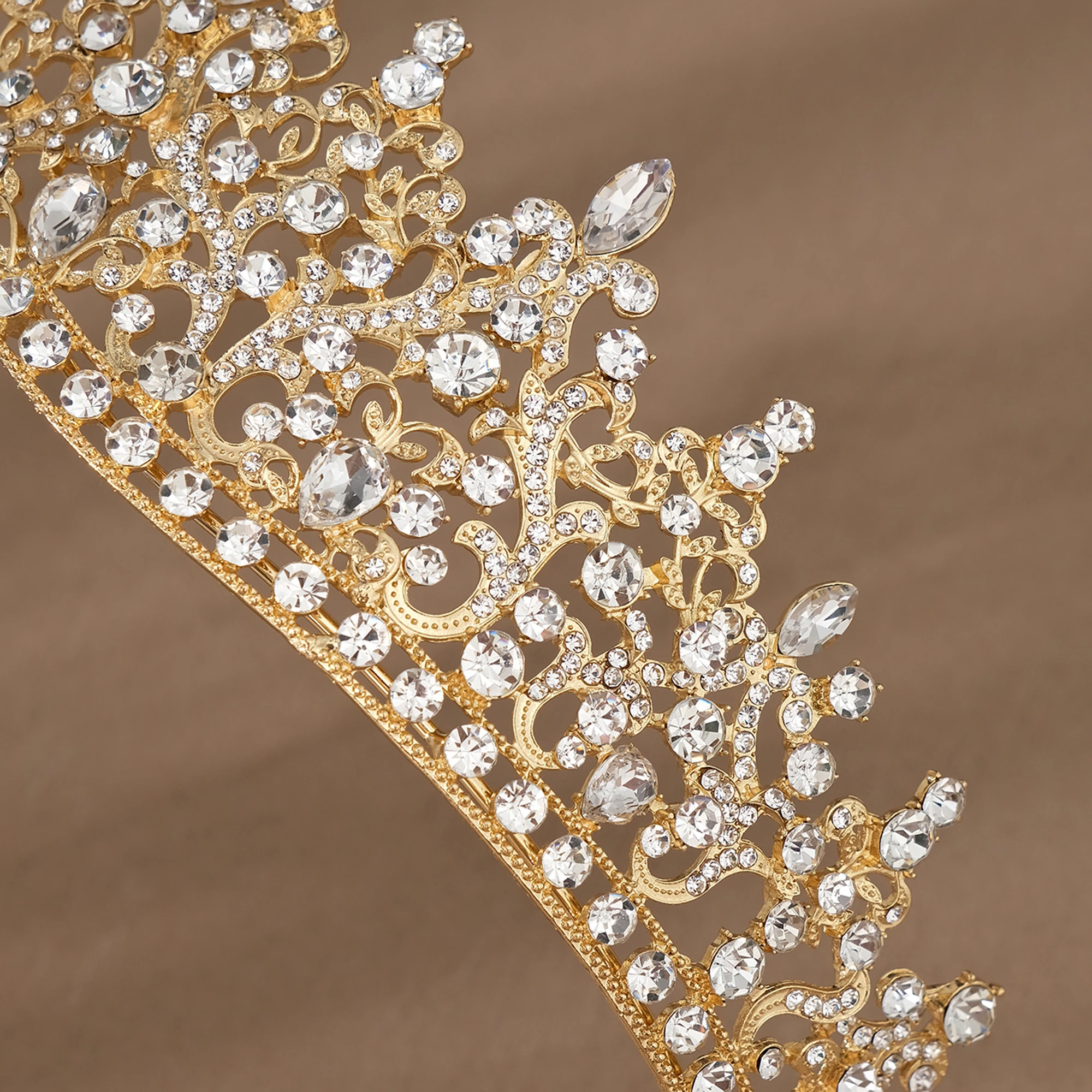 Miallo Baroque Vintage Princess Queen Bridal Crown Headwear Crystal Tiara For Women Wedding Crown Hair Dress Accessories Jewelry