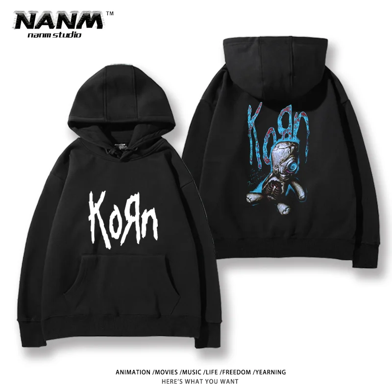 

Толстовки с капюшоном KORN's 2025 для мужчин и женщин, верхняя одежда в американском стиле ретро-рок с длинными рукавами, высококачественная роскошь