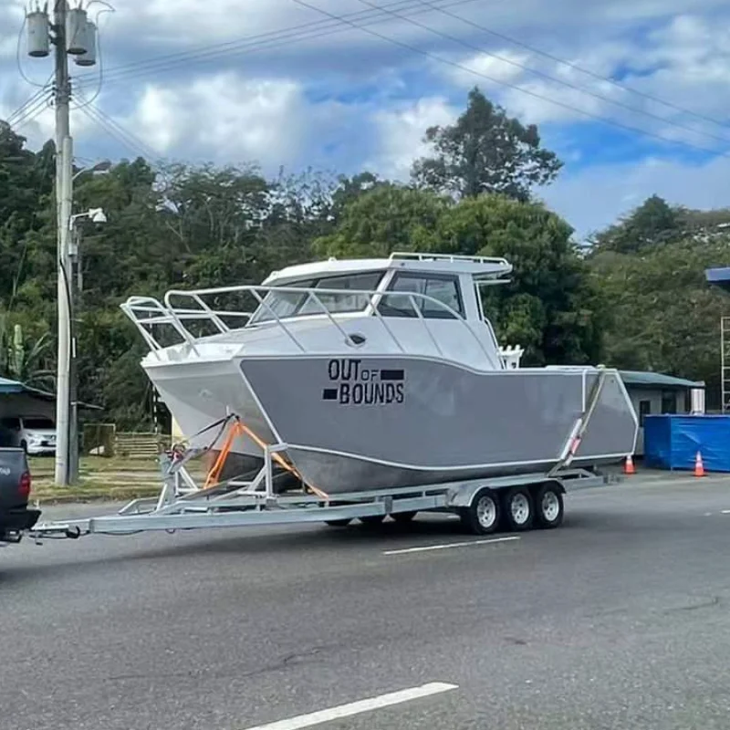 China Made 29ft Stable Outboard Offshore Aluminum Commercial Catamaran Boat Fishing Yacht for Sale