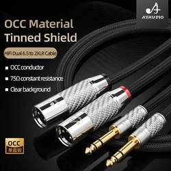 One Pair HiFi 6.35 mm to XLR Male (Female) Audio Stereo Mic Cable Hi-end OCC Core Dual 6.5mm TRS to 2XLR Audio Mixer Cable