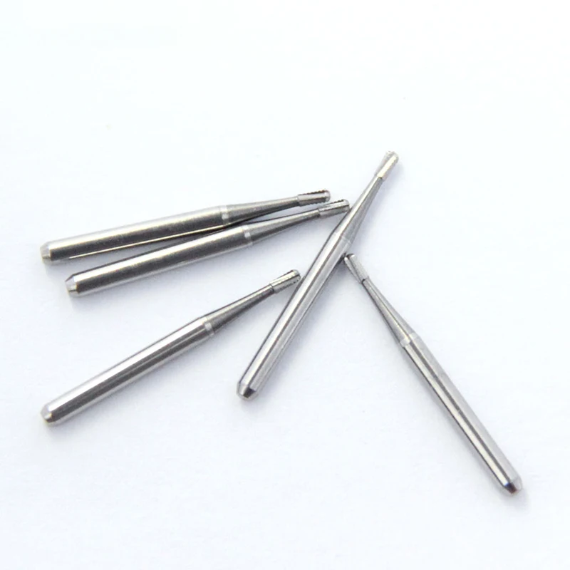 10pcs Dental Tungsten Carbide Burs FG 1931 Dentistry Grinding Drills Pear Cross Cut for Cutting of Crown Dentists Tools