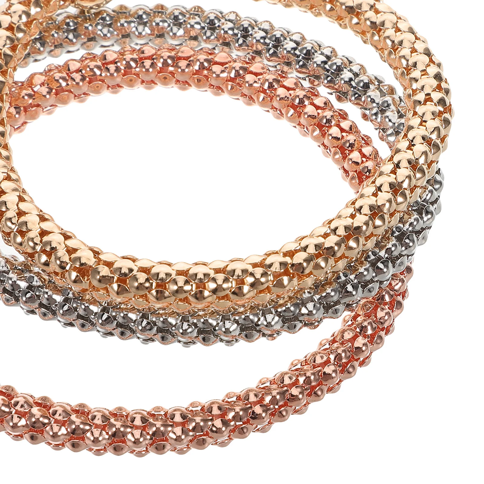 

3Pcs Key Lock Charm Stretch Bracelets Multilayer Crystal Corn Chain Bangles Accessories for Women Stylish Versatile Jewelry