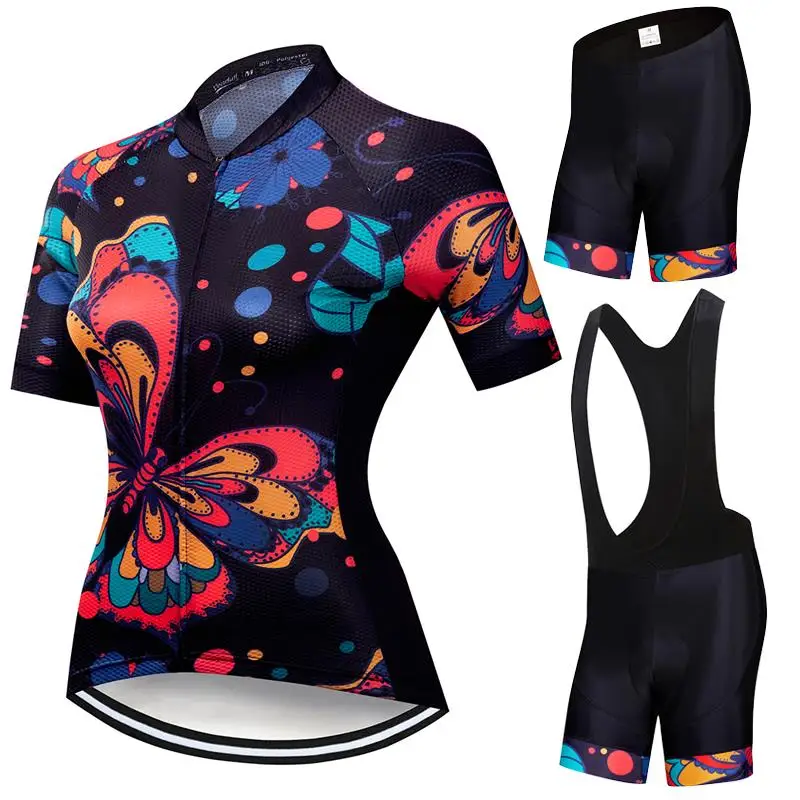 Women\'s Short Sleeve Cycling Jersey Set Summer MTB Bike Outdoor Cycling Clothing Bicycle Clothing Quick-Dry Breathable Clothes