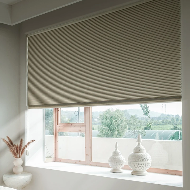 

Full Blackout Honeycomb Curtain Roll-up Type No Punching Bedroom Honeycomb Curtain Electric Sunshade Venetian Roller Blinds