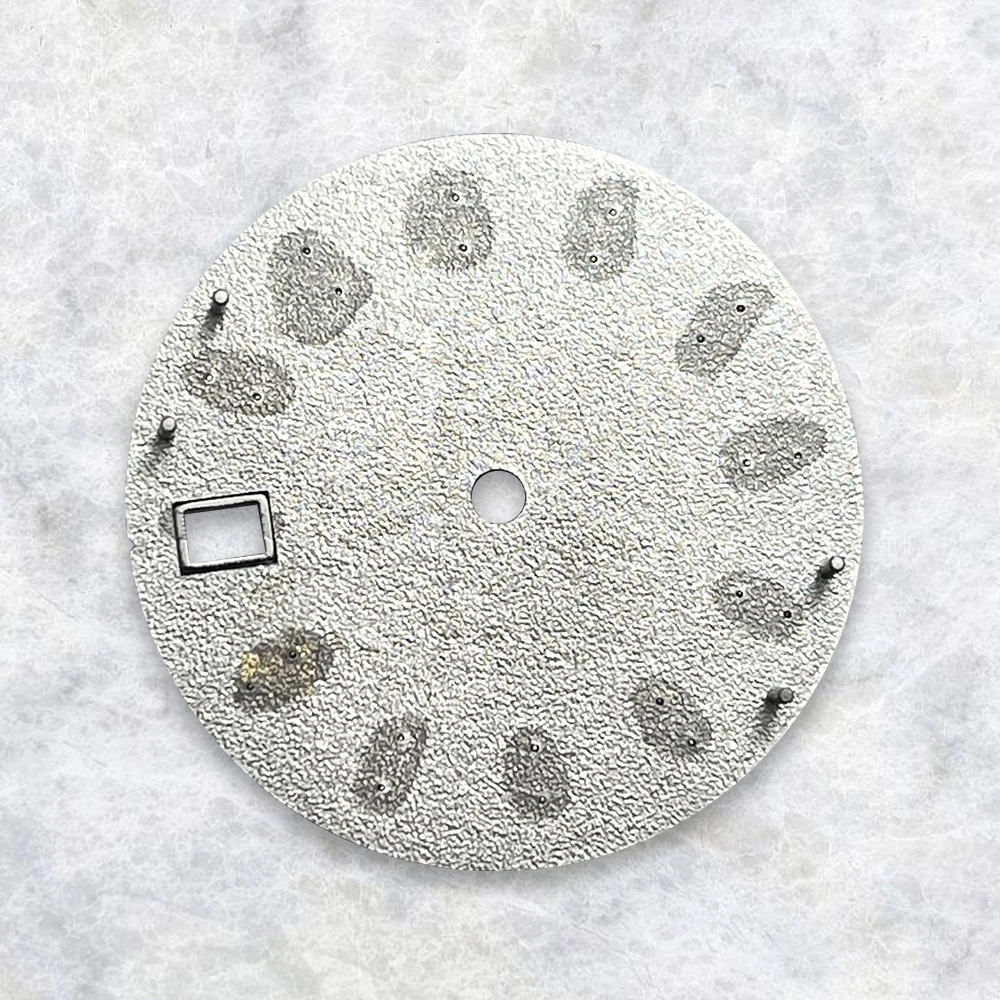 28.5mm S Logo Cobweb Dial Suitable For NH35/NH36 Automatic Movement Green Luminous Watch