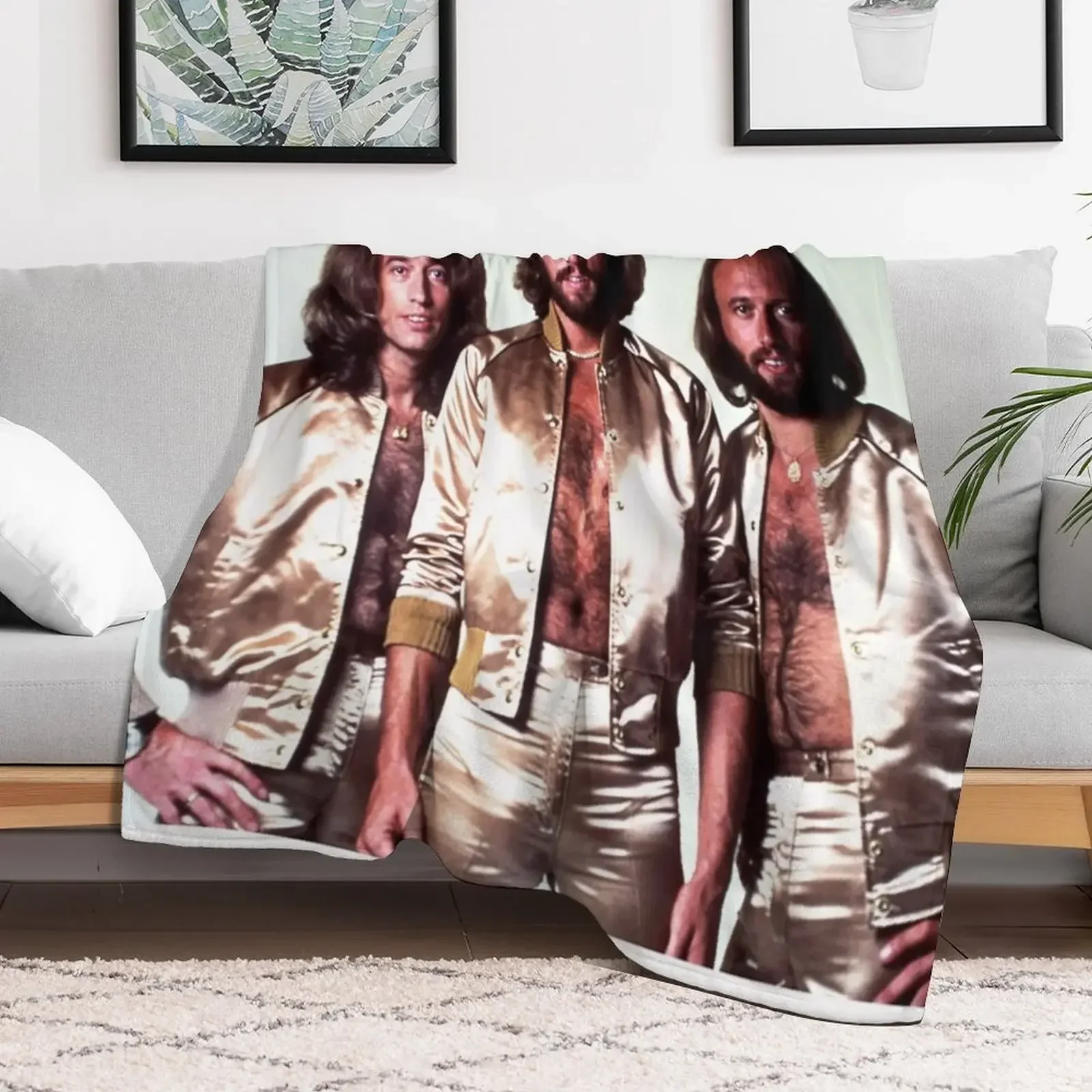 Design Actually A Bee gees Band Poster Throw Blanket Loose Thermal Blankets