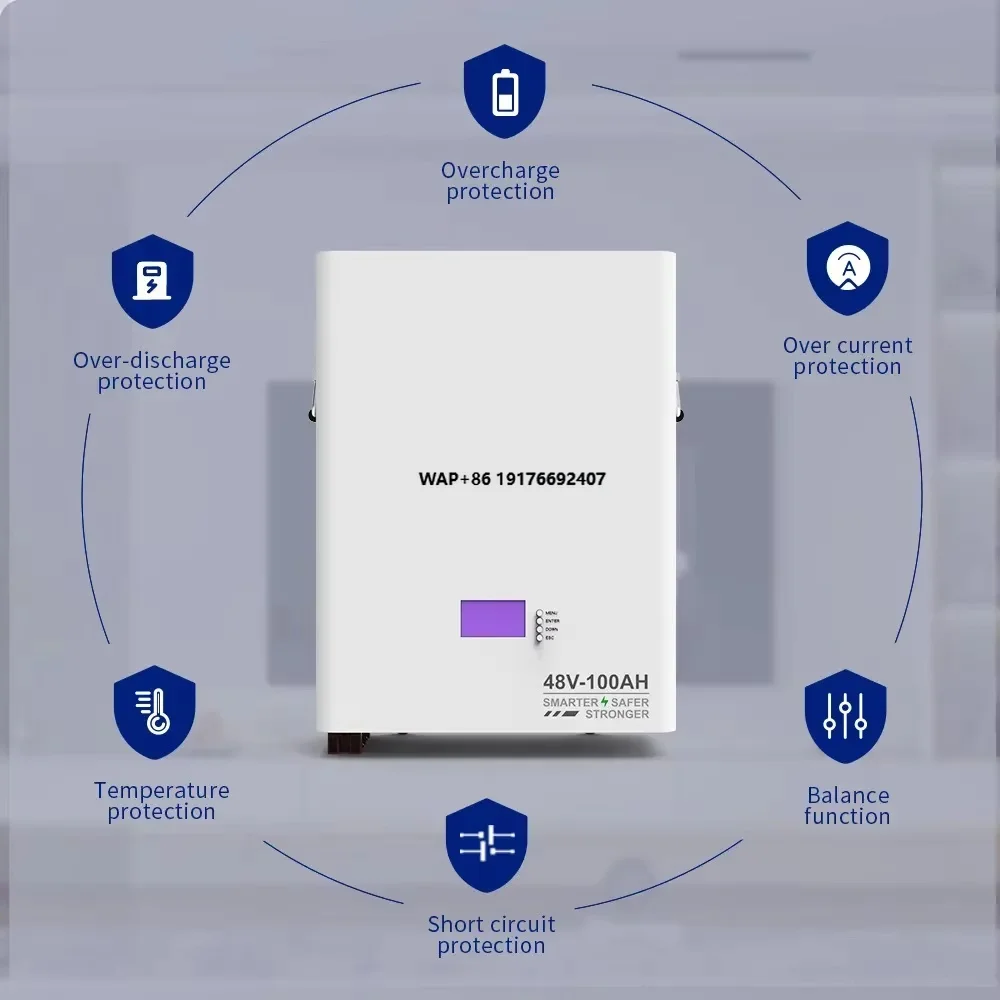 

Wall Mounted Split 48V 100Ah LiFePO4 Battery Flexible Solar Panels Hybrid Grid Connection CAN Communication Home Use EU Stock