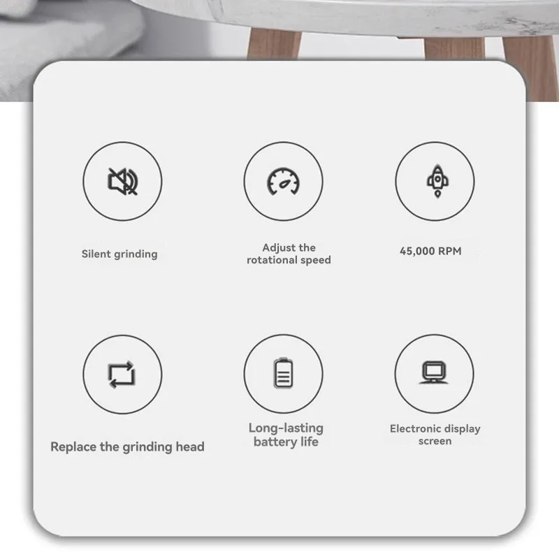 【RECOMMEND】V6 Manicure Device, Portable USB Rechargeable Professional Nail Grinder 45000 RPM