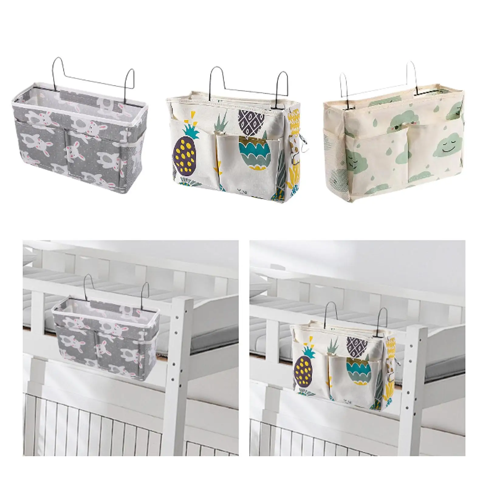 Bedside Hanging Organizer Bedside Storage Basket Dorm Bed Organizer Hanging Pocket for Keys Home Phone Bunk Bed Bed Rails