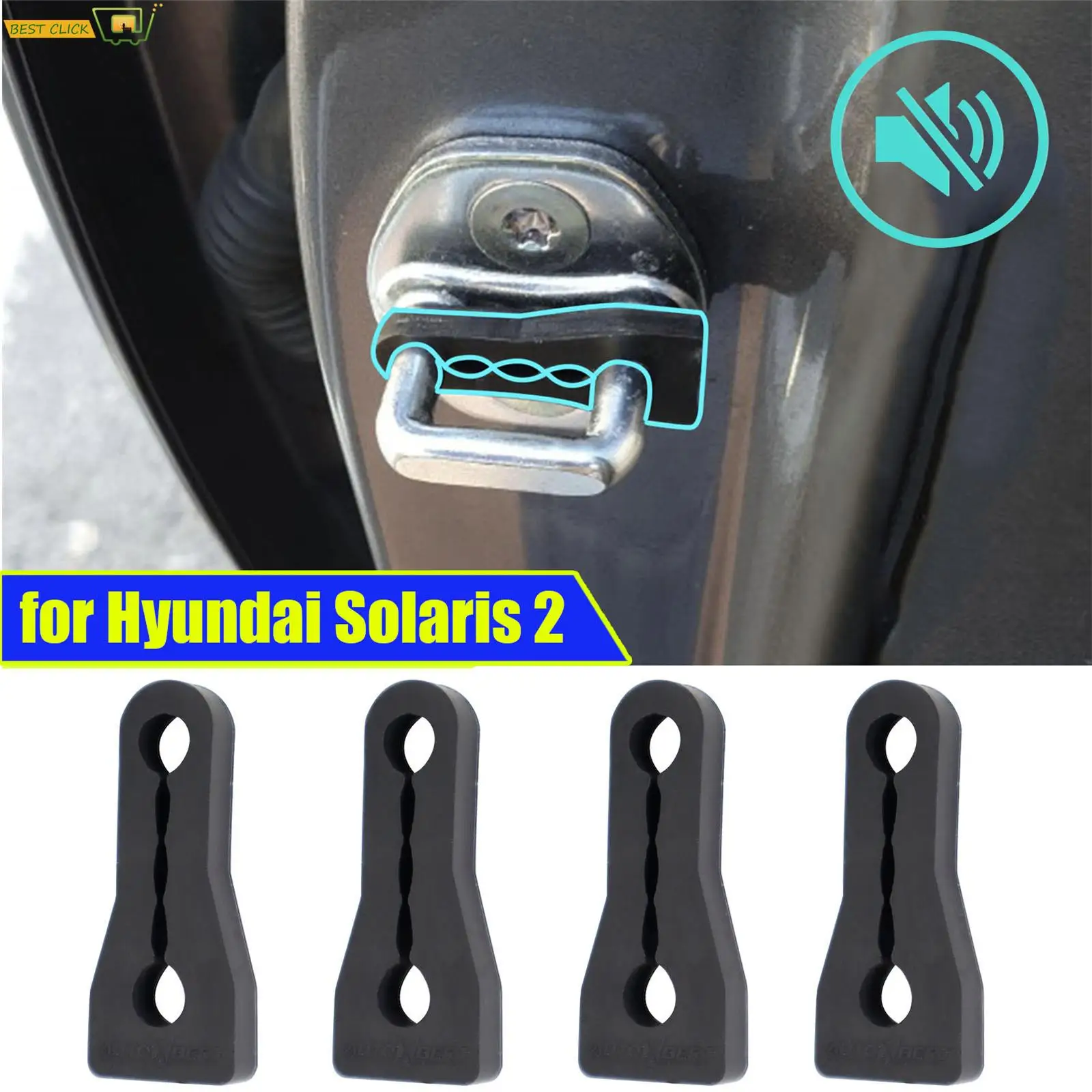 Sound Damper Door Lock Buffer For Hyundai Solaris 2 2017 - 2023 Rattling STOP Soundproof Screaks Deaf Seal Deadener Deadening