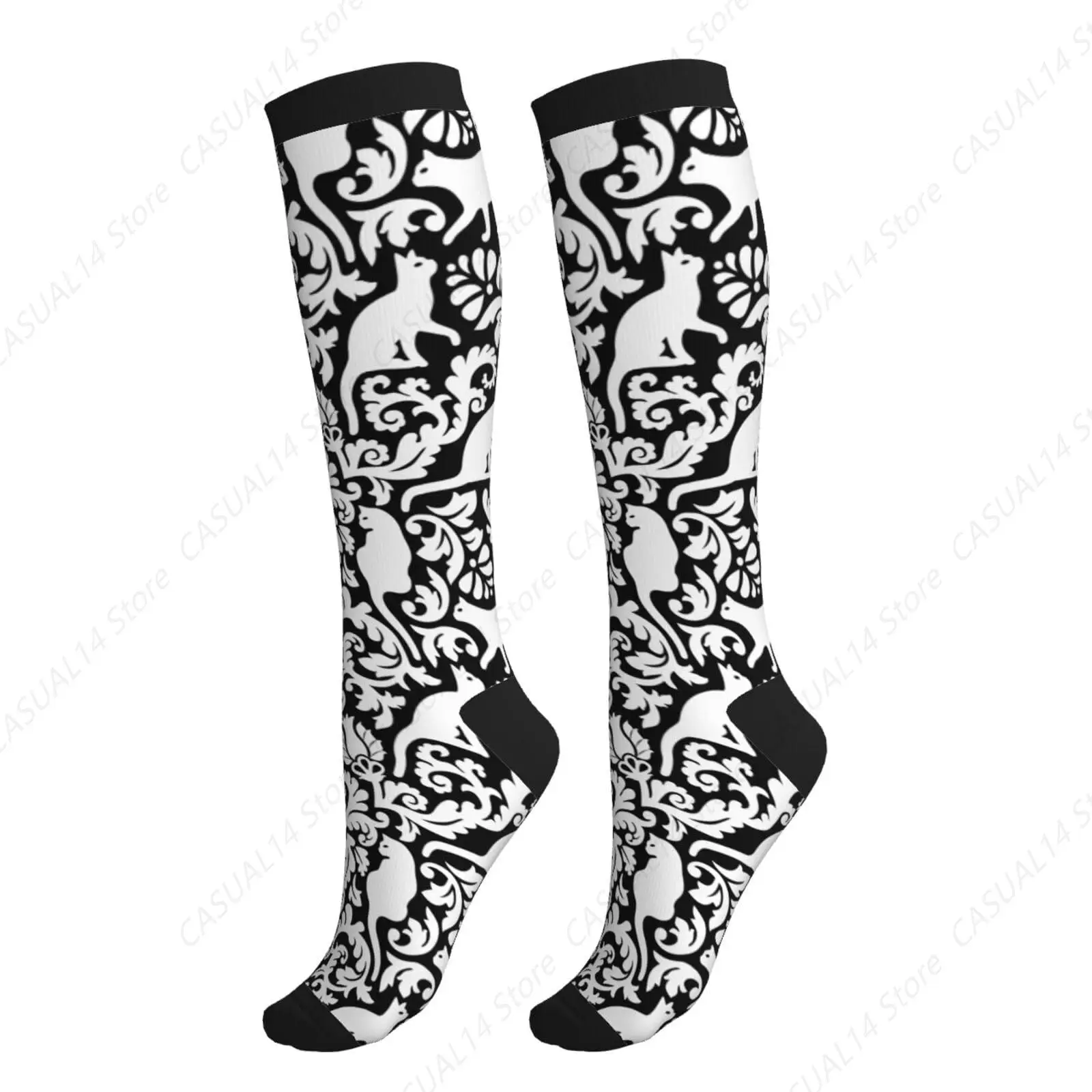 

Компрессионные носки для кошек, носки до колена, новинка для женщин и мужчин, спортивные беговые походные носки для медсестры