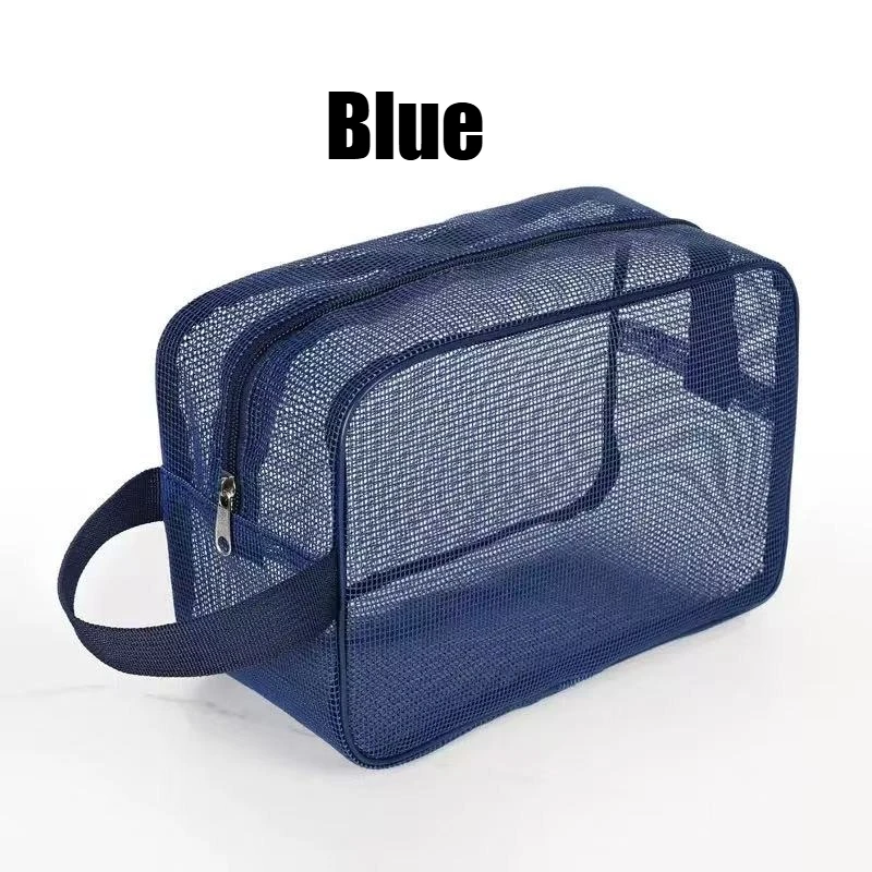 2026 Dual-Zip Design Women Mens Mesh Shower Tote Bag Cosmetic Storage Bag Multifunctional Shower Bag Large Capacity