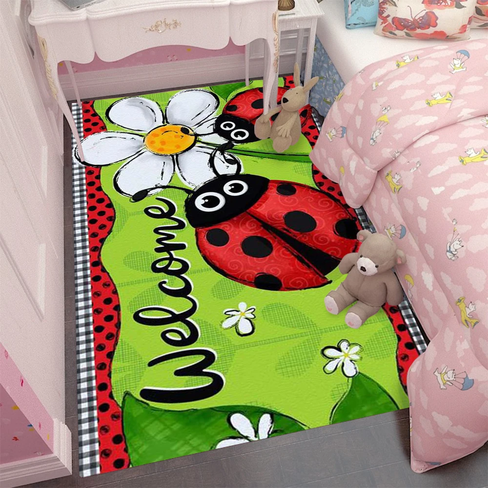 Colorful  s' Floral Welcome Carpet Non Slip For Bedroom Living Room Kitchen Coffee Table floor Mat