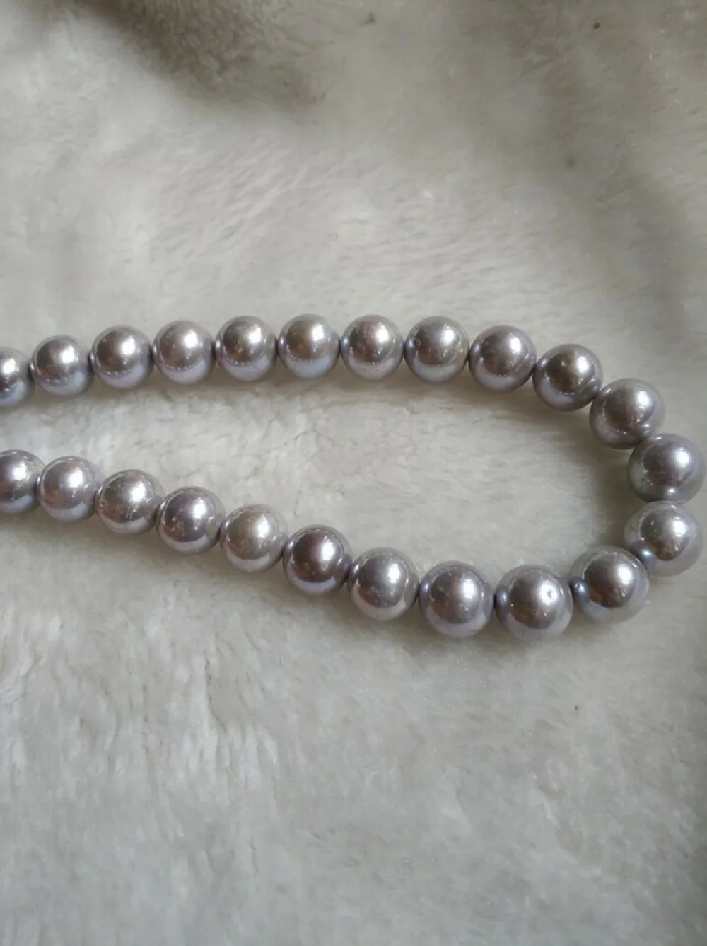 18 inch gorgeous AAA+11-12mm natural South  Sea gray circular pearl necklace 14k