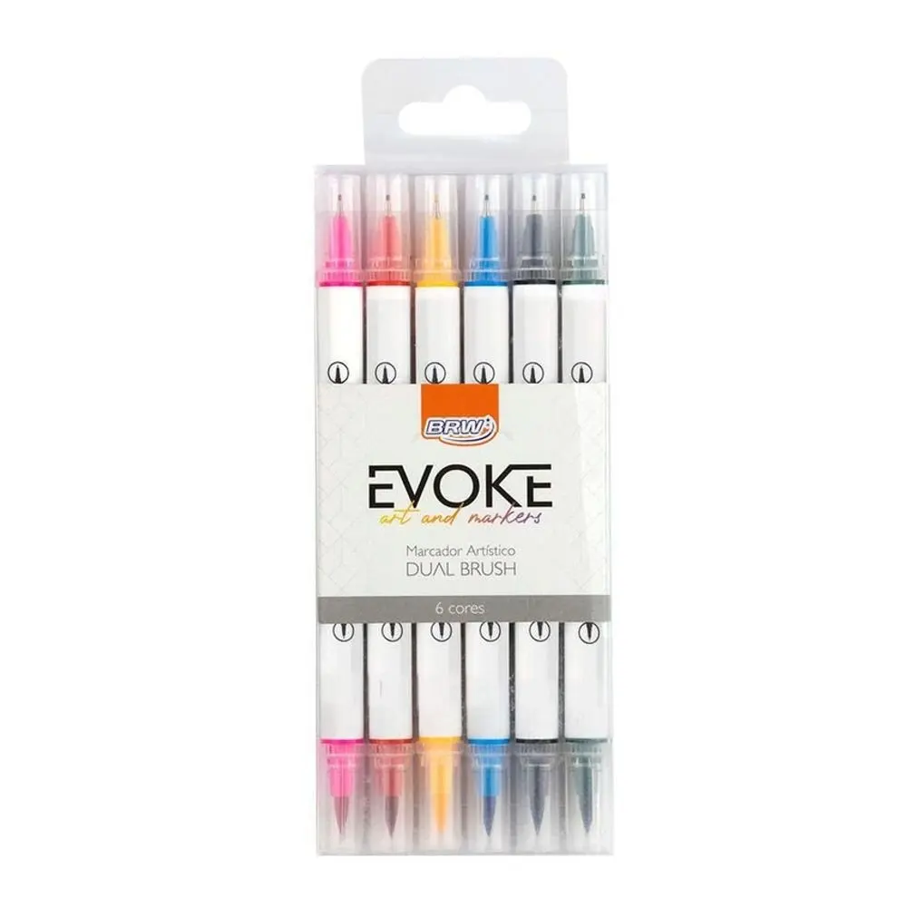 BRUSHPEN EVOKE DUAL MARKER WITH 6 COLORS