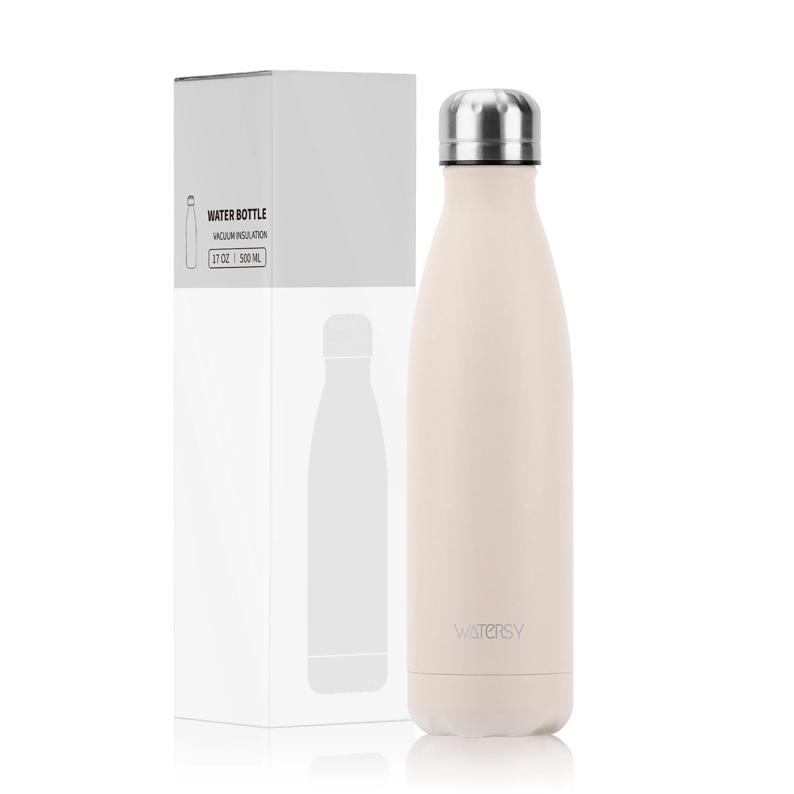 WATERSY 500ml Insulated Water Bottle, Stainless Steel Thermal Leakproof Flask, BPA-Free Double Walled Vacuum Bottle For_maomaolike.com