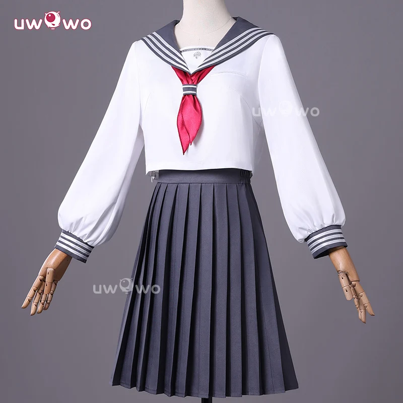 

UWOWO Collab Series: Horror Game Shimizuu Hinako Cosplay Teen Girl White Sailor School Uniform Cosplay Costume Halloween Costume